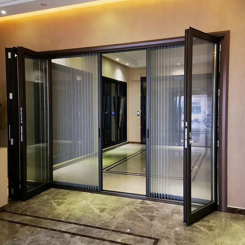 Porta pieghevole in lega di alluminio con isolamento termico e nastro